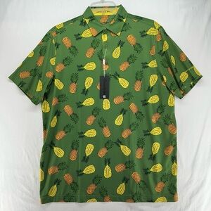 Grunk Dolfer Golf Polo Shirt Green Pineapple Birdies For Babies Mens Size L‎ NEW